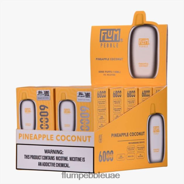 FLUM PEBBLES 6000 بخة 10 عبوات NNN8P666 FLUM PEBBLE nicotine percentage جوز الهند الأناناس