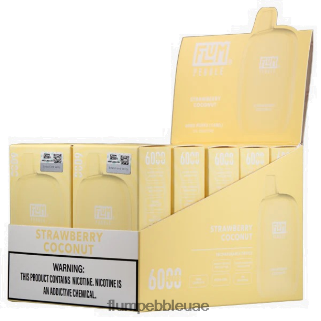 FLUM PEBBLES 6000 بخة 10 عبوات NNN8P673 FLUM PEBBLE dubai جوز الهند الفراولة