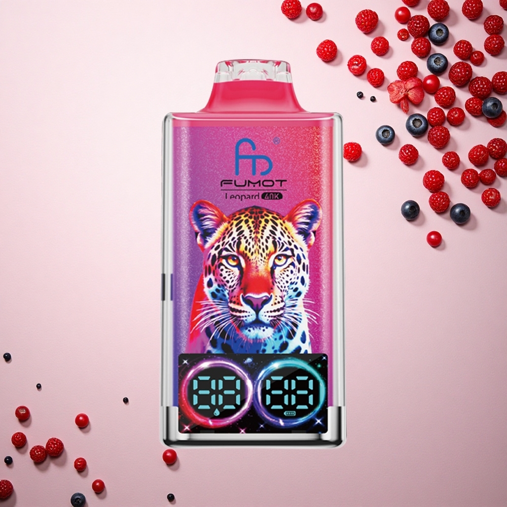 Fumot Leopard 40K Puffs العنبية الكرز التوت البري 5% نيكوتين شحن نوع سي 700 مللي أمبير