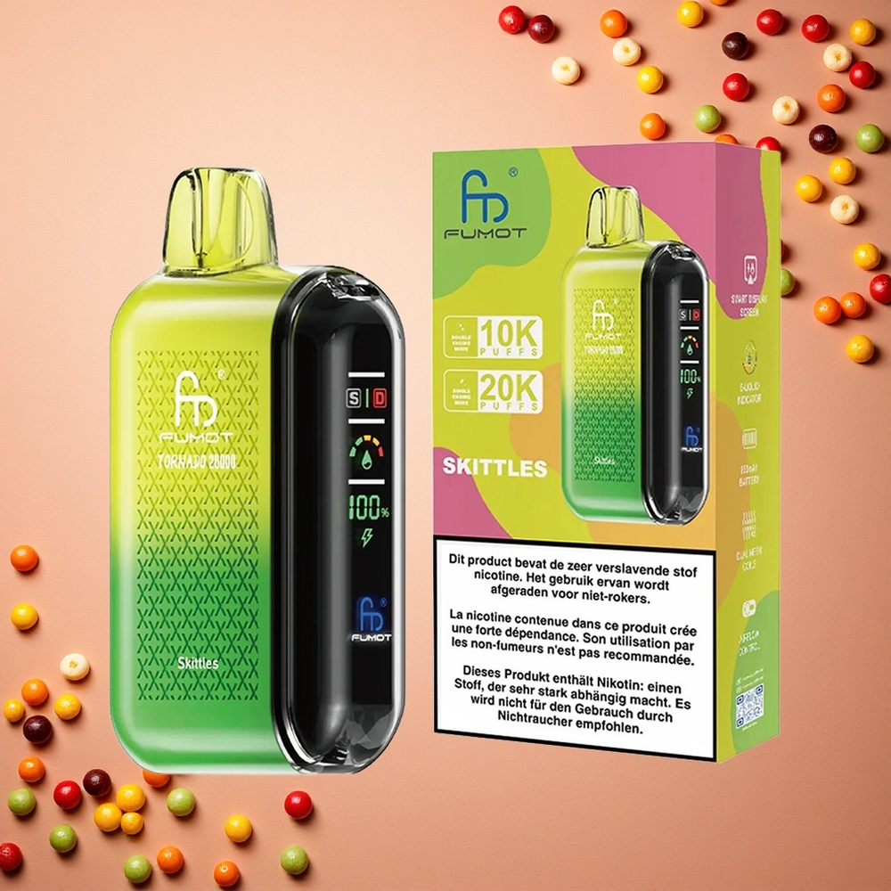 Fumot Tornado 20000 Puffs سكيتلز مزدوجة شبكة 20 مل