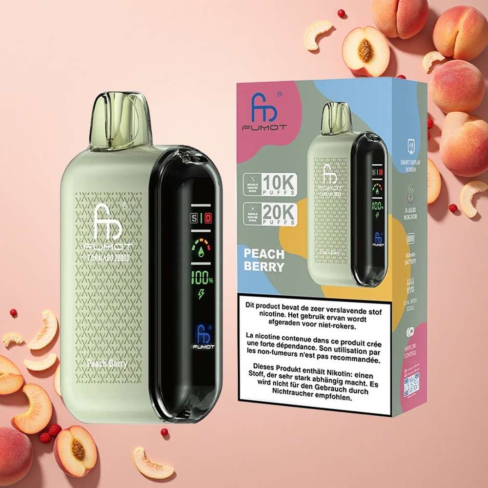 Fumot Tornado 20000 Puffs تُوت خوخ مزدوج شبكة
