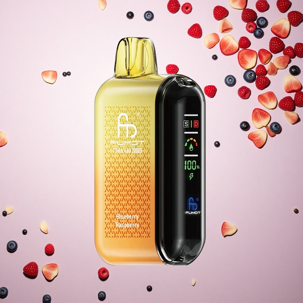 Fumot Tornado 20000 Puffs توت العليق التوت الأزرق مزدوج شبكة محرك واحد