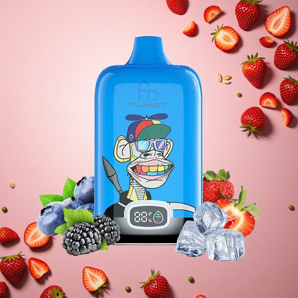 Fumot Tornado Digital Box 12000 Puffs فراولة عنب مشبك شبكي