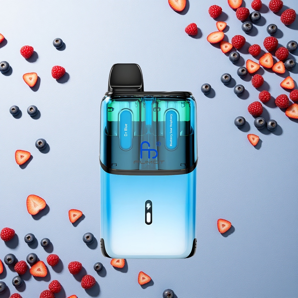 Fumot Ultra T32000 Puffs دكتور بلو - توت أزرق وتوت فراولة حامض مع شحن سريع ونيكوتين 20ملغ