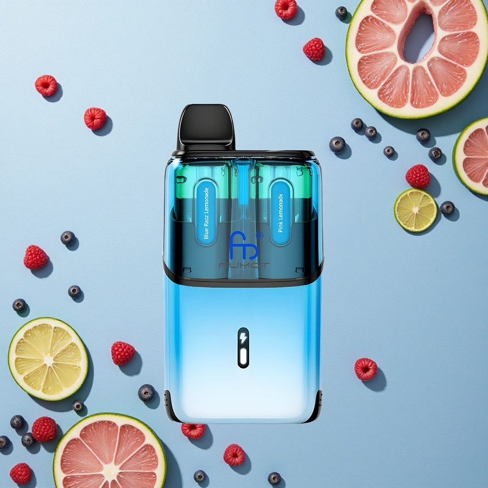 Fumot Ultra T32000 Puffs عصير الليمون الوردي - التوت الأزرق مع شحن سريع وشبكة متطورة