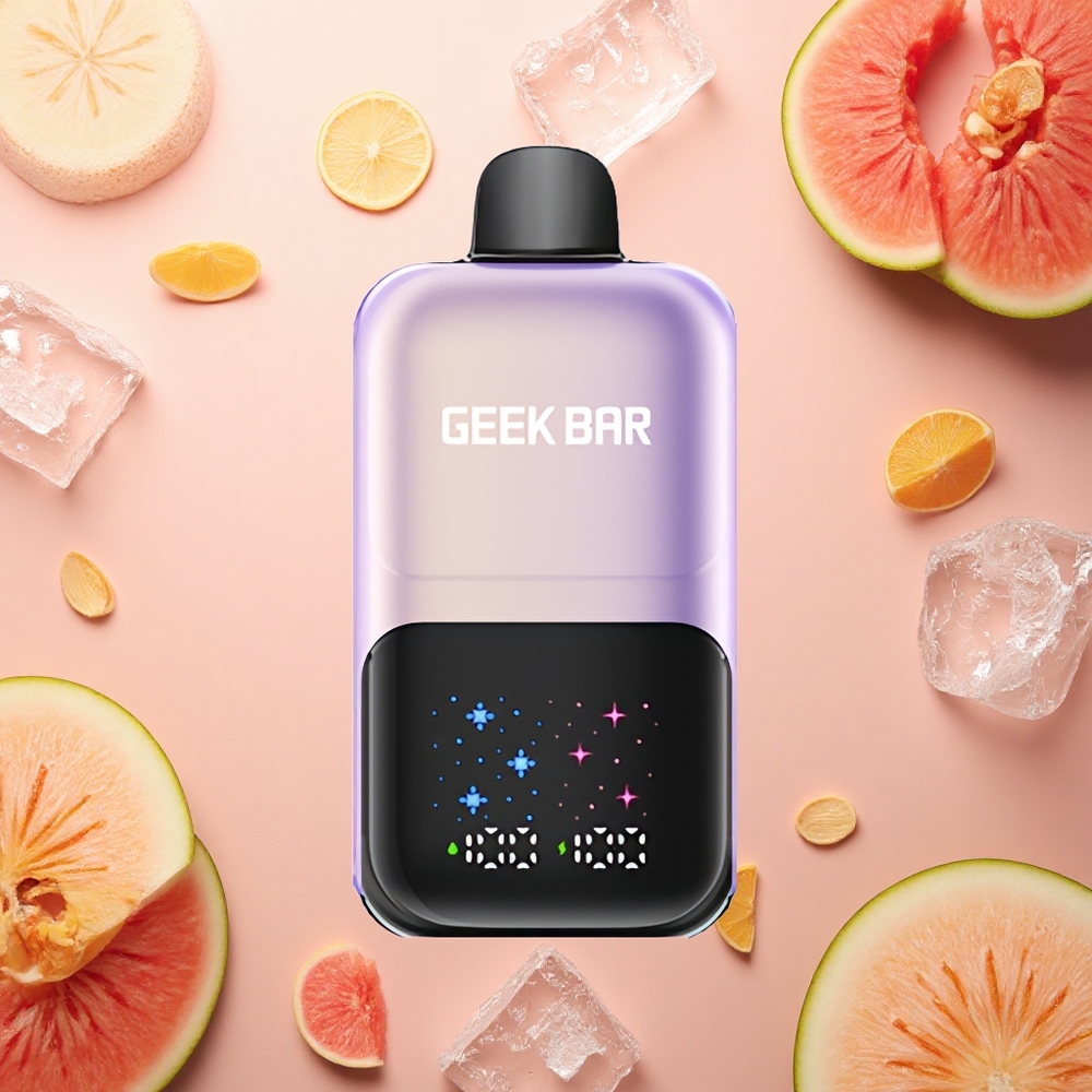 GEEK BAR 2GO 20ml 50000 Puffs خوخ مانجو بطيخ مثلج بشاشة كبيرة تفاعلية ونكهات قابلة للتعديل