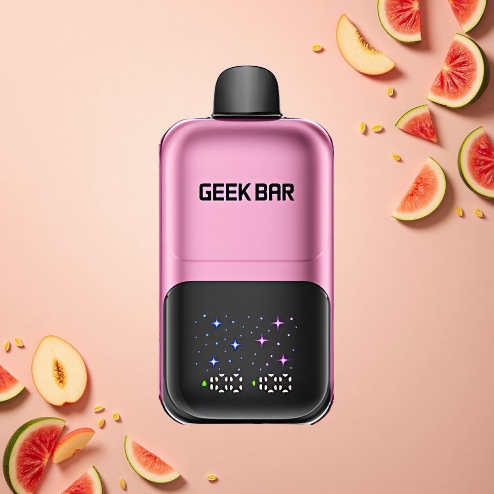 GEEK BAR 2GO 20ml 50000 Puffs خوخ وبطيخ بشاشة كبيرة تفاعلية ونكهات قابلة للتعديل