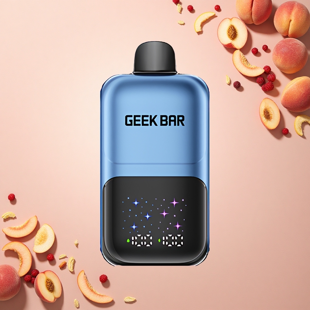 GEEK BAR 2GO 20ml 50000 Puffs خوخ وتوت بشاشة كبيرة قابلة للتعديل