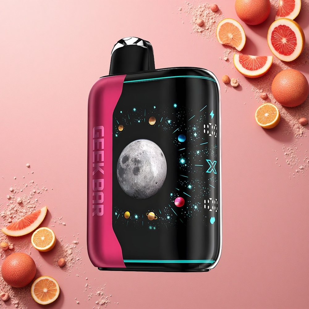 GEEK BAR Platinum Edition 25000 Puffs غبار وردي حامض مع شاشة منحنية ثلاثية الأبعاد وشحنة سريعة