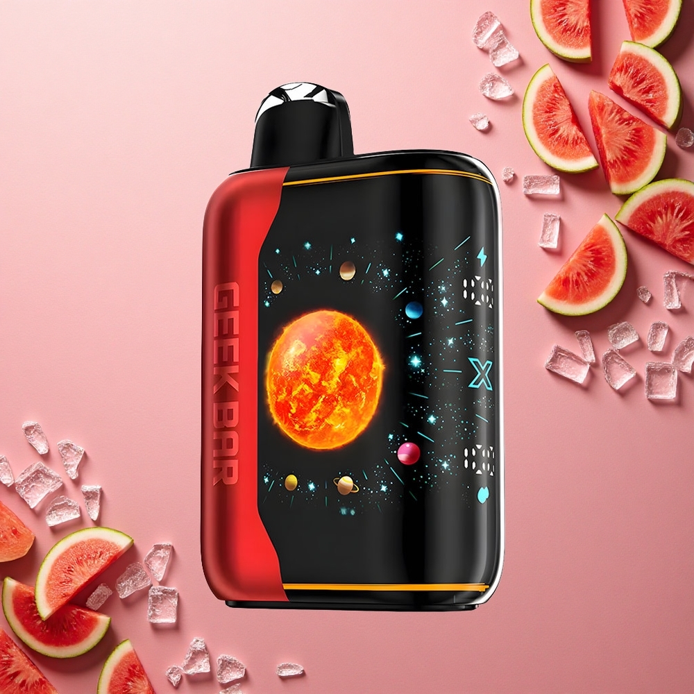 GEEK BAR Platinum Edition 25000 Puffs بطيخ مثلج بشاشة ثلاثية الأبعاد وشحن سريع