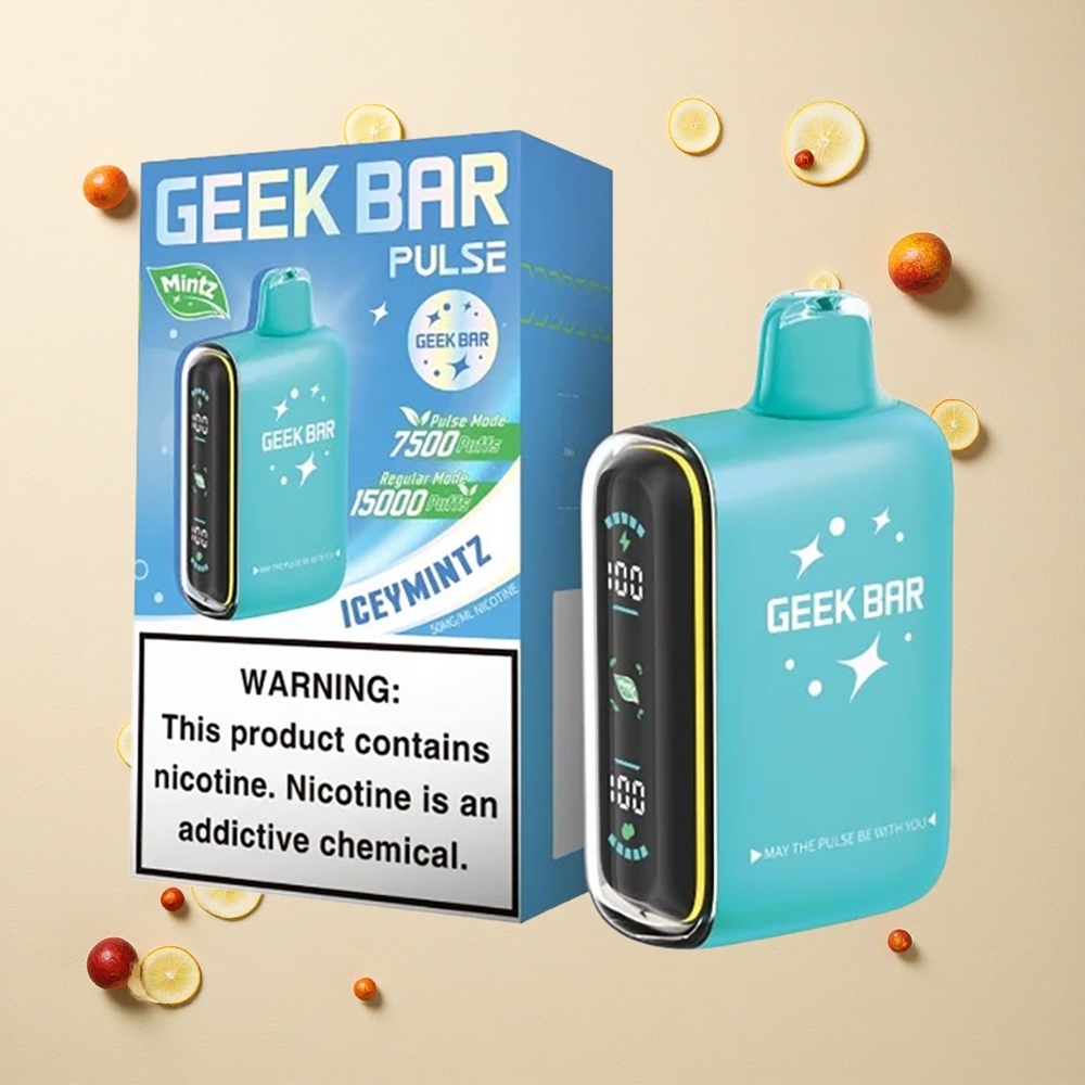 GEEK BAR Pulse 15000 Puffs إصدار النعناع سعة 16 ملليتر ونسبة نيكوتين 5%