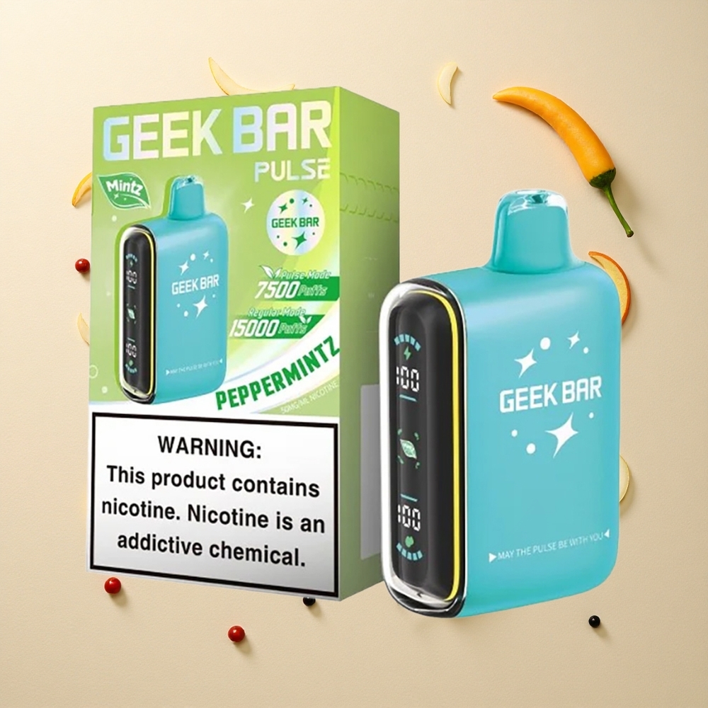 GEEK BAR Pulse 15000 Puffs إصدار النعناع سعة 16 ملليتر ونسبة نيكوتين 5%