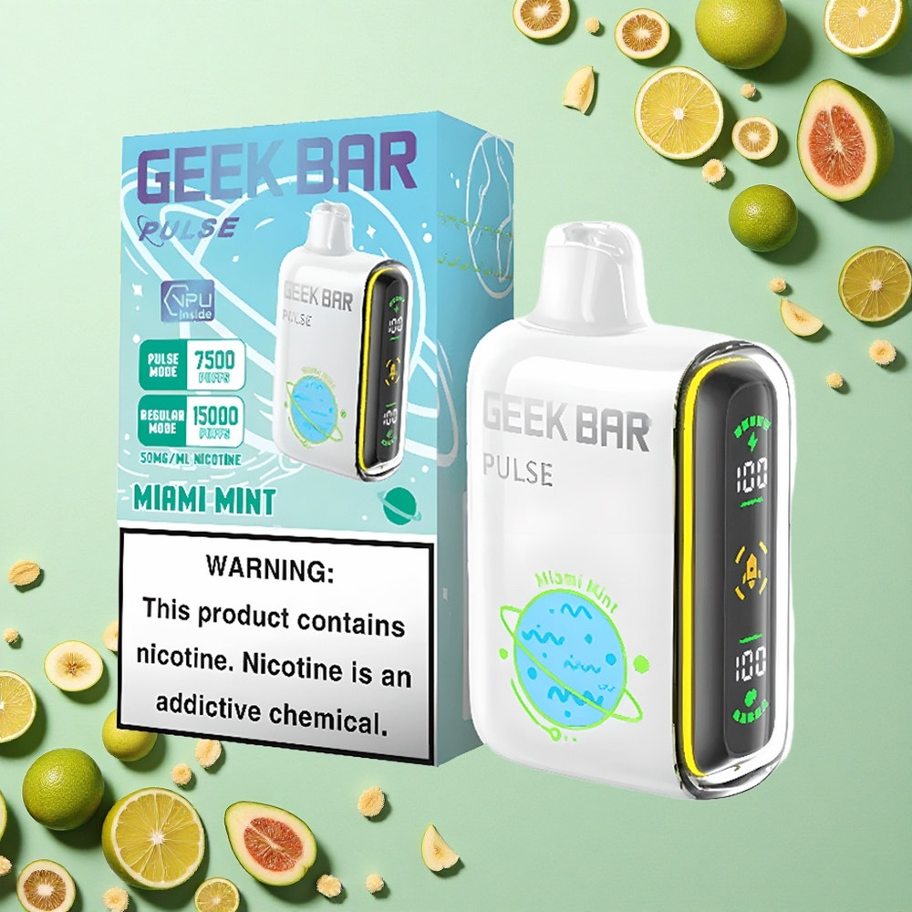 GEEK BAR Pulse 15000 Puffs إصدار الكوكب: 16 ملليلتر، 5٪ نيكوتين، شحن USB نوع-C