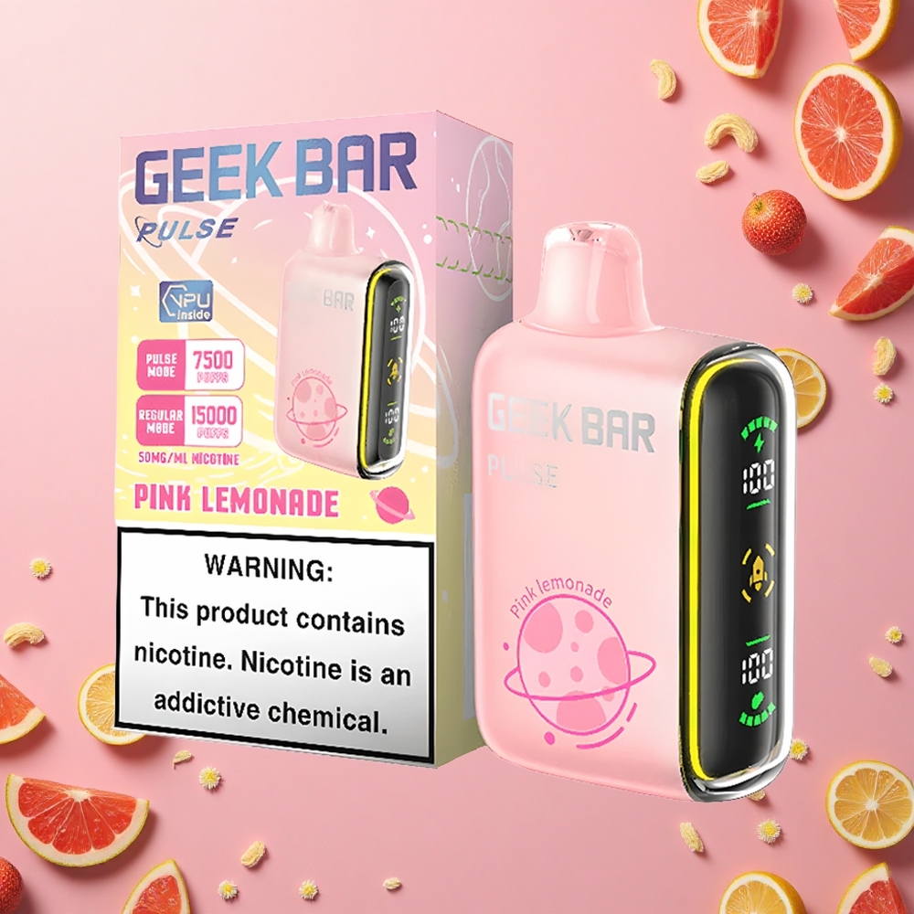 GEEK BAR Pulse 15000 Puffs إصدار الكوكب: 16 ملليلتر، 5٪ نيكوتين، شحن USB نوع-C
