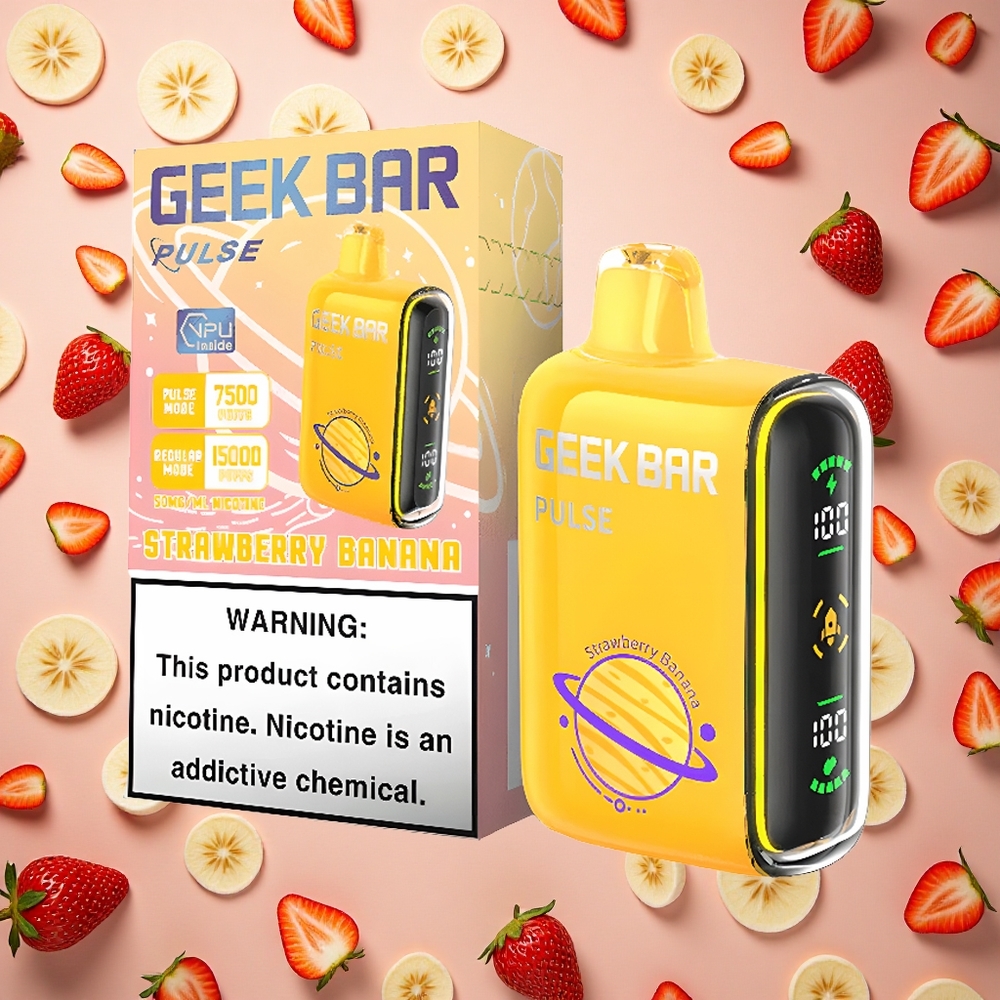 GEEK BAR Pulse 15000 Puffs إصدار الكوكب: 16 ملليلتر، 5٪ نيكوتين، شحن USB نوع-C