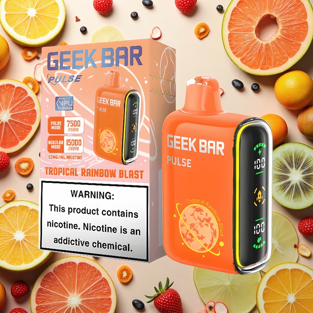 GEEK BAR Pulse 15000 Puffs إصدار الكوكب: 16 ملليلتر، 5٪ نيكوتين، شحن USB نوع-C