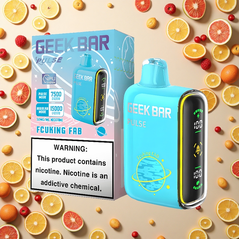 GEEK BAR Pulse 15000 Puffs إصدار الكوكب: 16 ملليلتر، 5٪ نيكوتين، شحن USB نوع-C