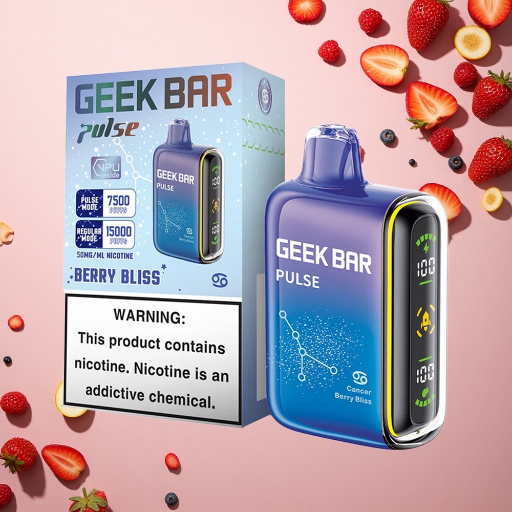 GEEK BAR Pulse 15000 Puffs النسخة البروجية: ١٦ مل, ٥٪ نيكوتين, شحن USB-C