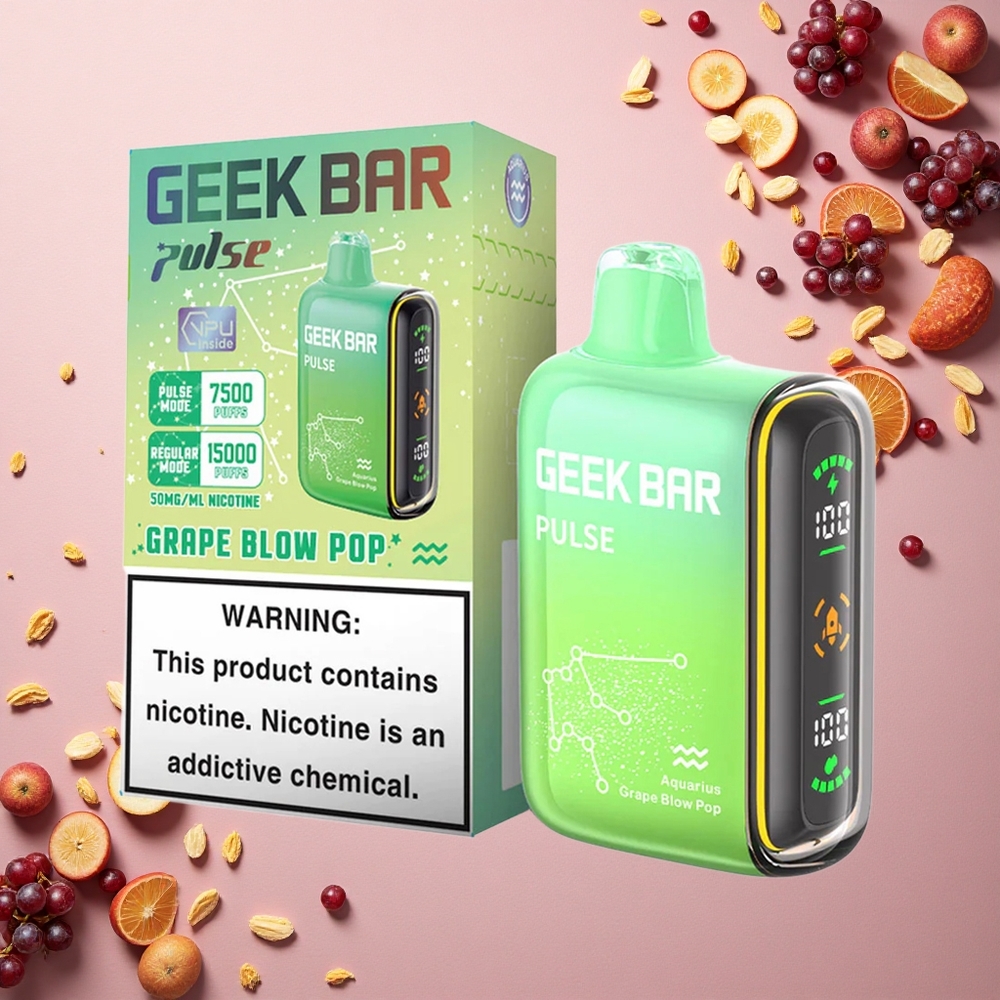 GEEK BAR Pulse 15000 Puffs النسخة البروجية: ١٦ مل, ٥٪ نيكوتين, شحن USB-C