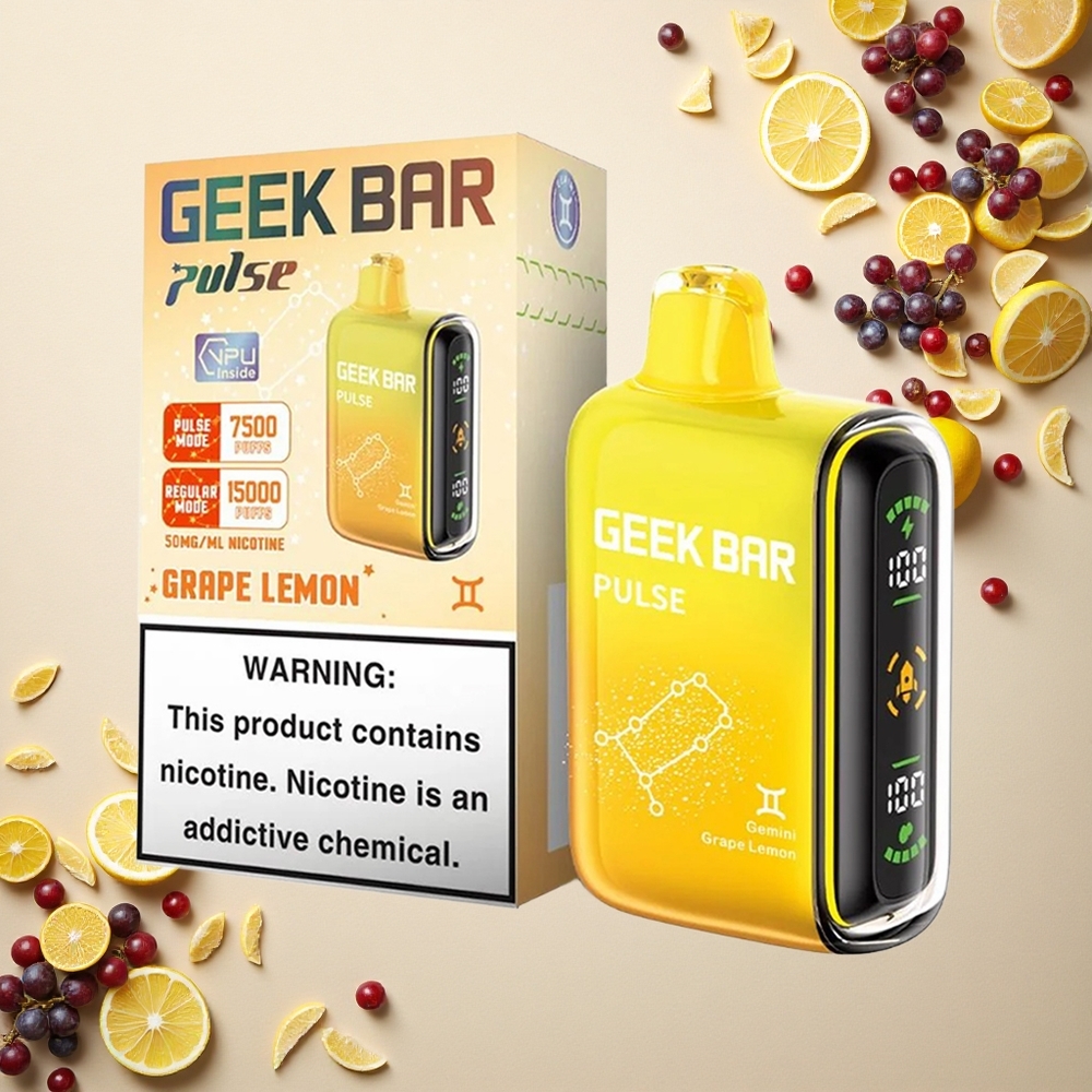 GEEK BAR Pulse 15000 Puffs النسخة البروجية: ١٦ مل, ٥٪ نيكوتين, شحن USB-C