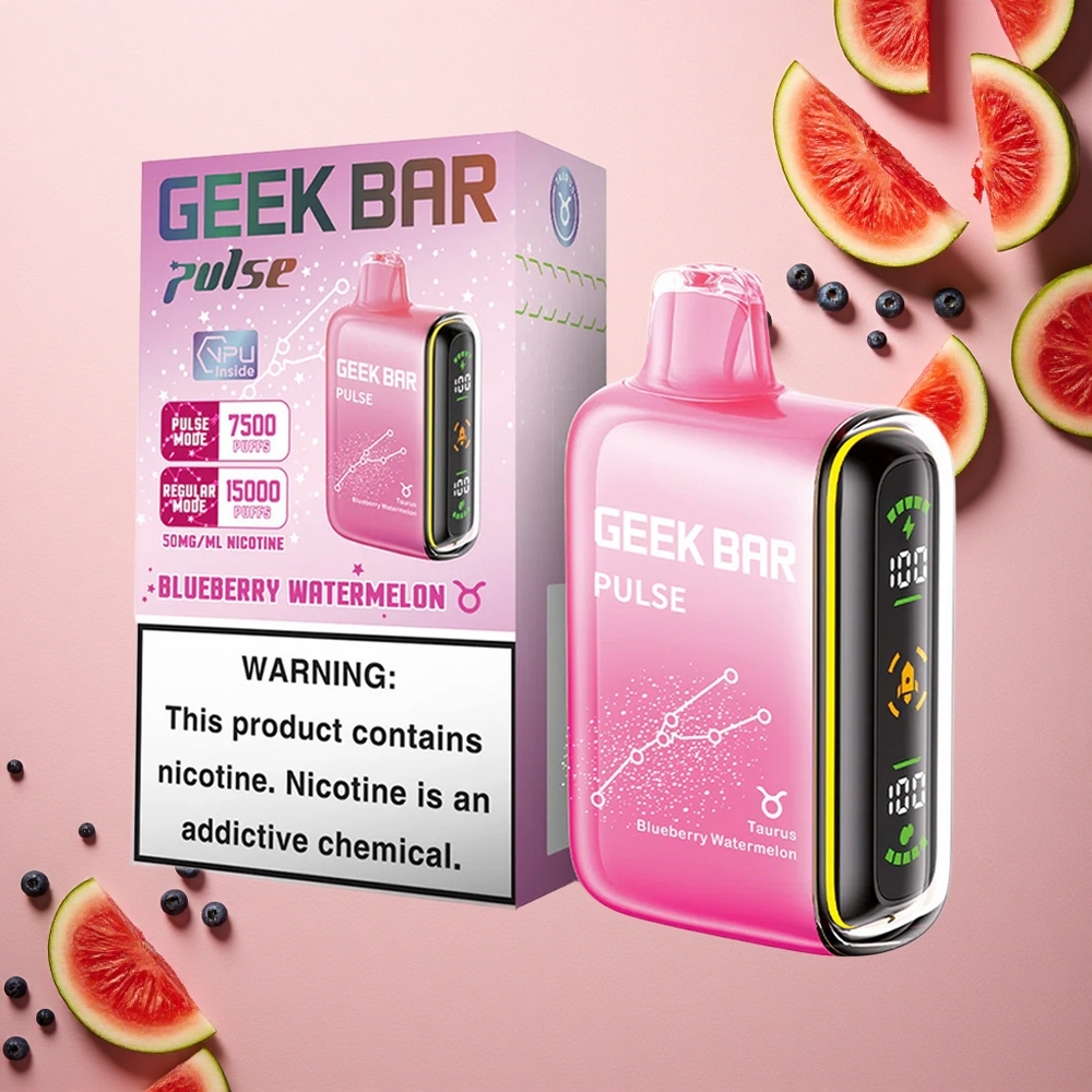 GEEK BAR Pulse 15000 Puffs النسخة البروجية: ١٦ مل, ٥٪ نيكوتين, شحن USB-C