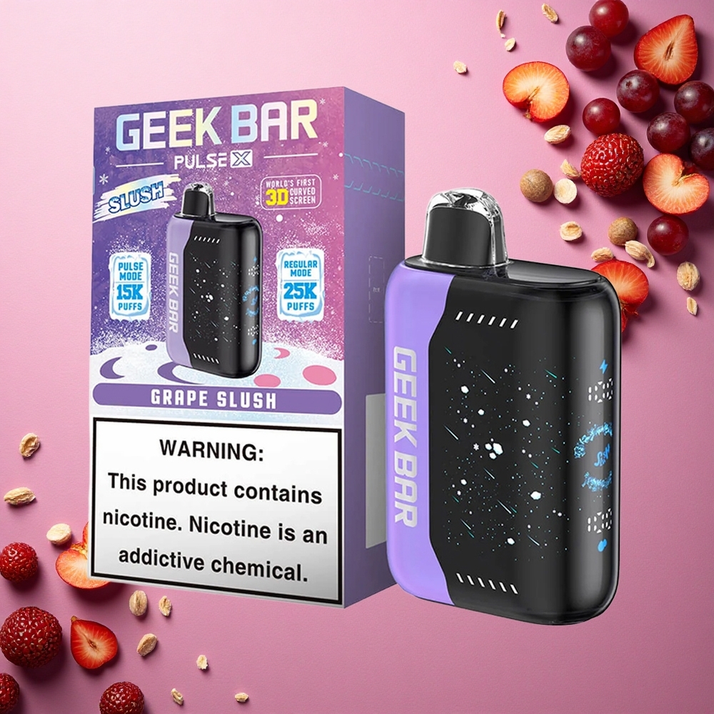 GEEK BAR Pulse X 25000 Puffs إصدارة سلو ش باركلي مع شاشة منحنية وملف مزدوج