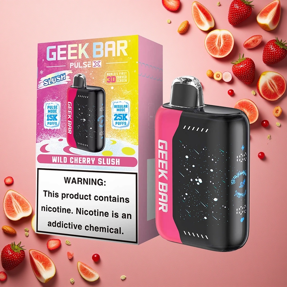 GEEK BAR Pulse X 25000 Puffs إصدارة سلو ش باركلي مع شاشة منحنية وملف مزدوج