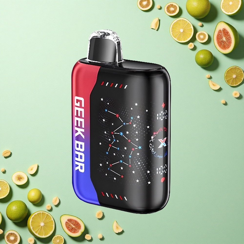 GEEK BAR Pulse X 25000 Puffs باتريوت إيديشن شاشة منحنية ثلاثية الأبعاد وشحن نوع سي