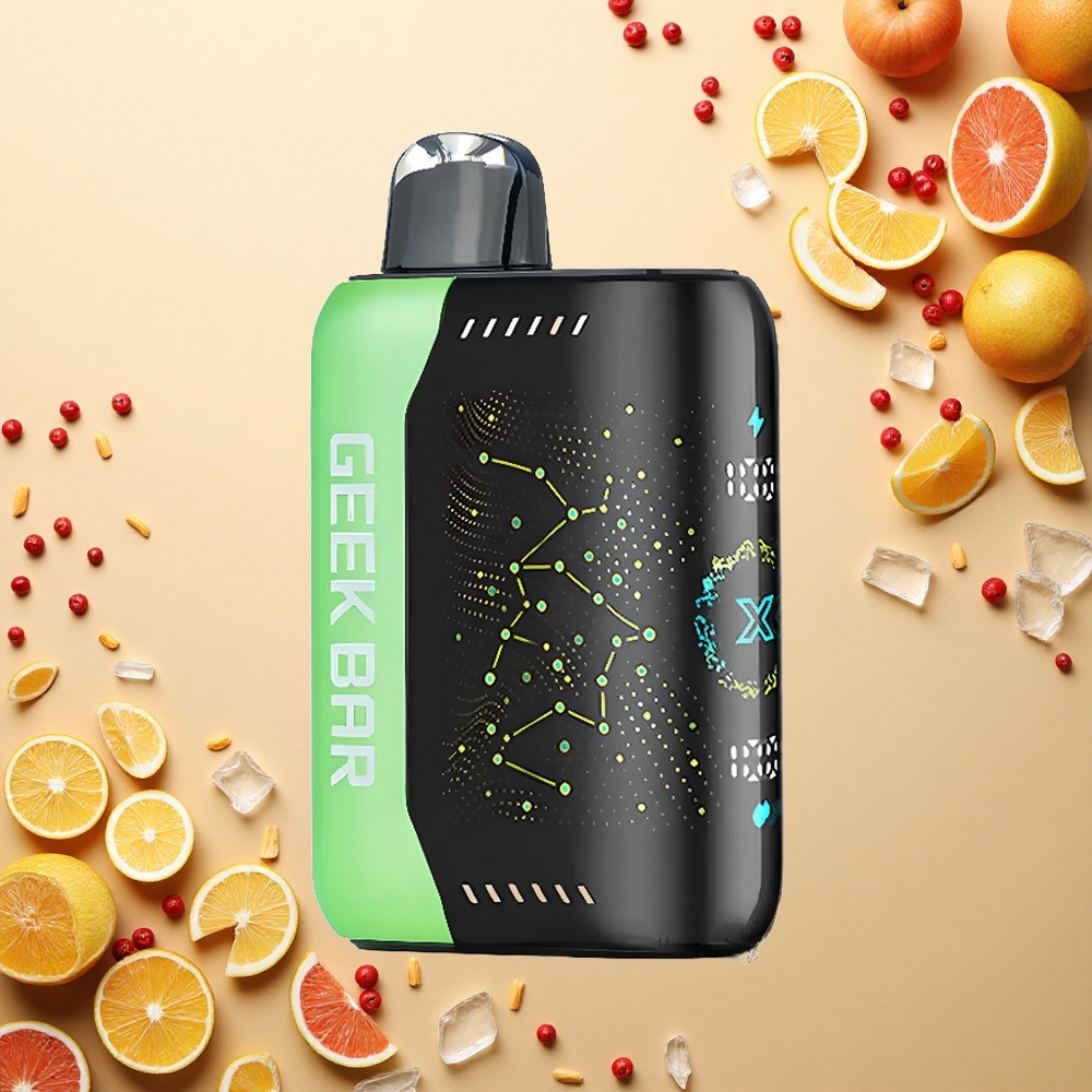 GEEK BAR Pulse X 25000 Puffs جهاز البخار المتموج بشاشة منحنية ثلاثية الأبعاد وشحن USB من النوع C