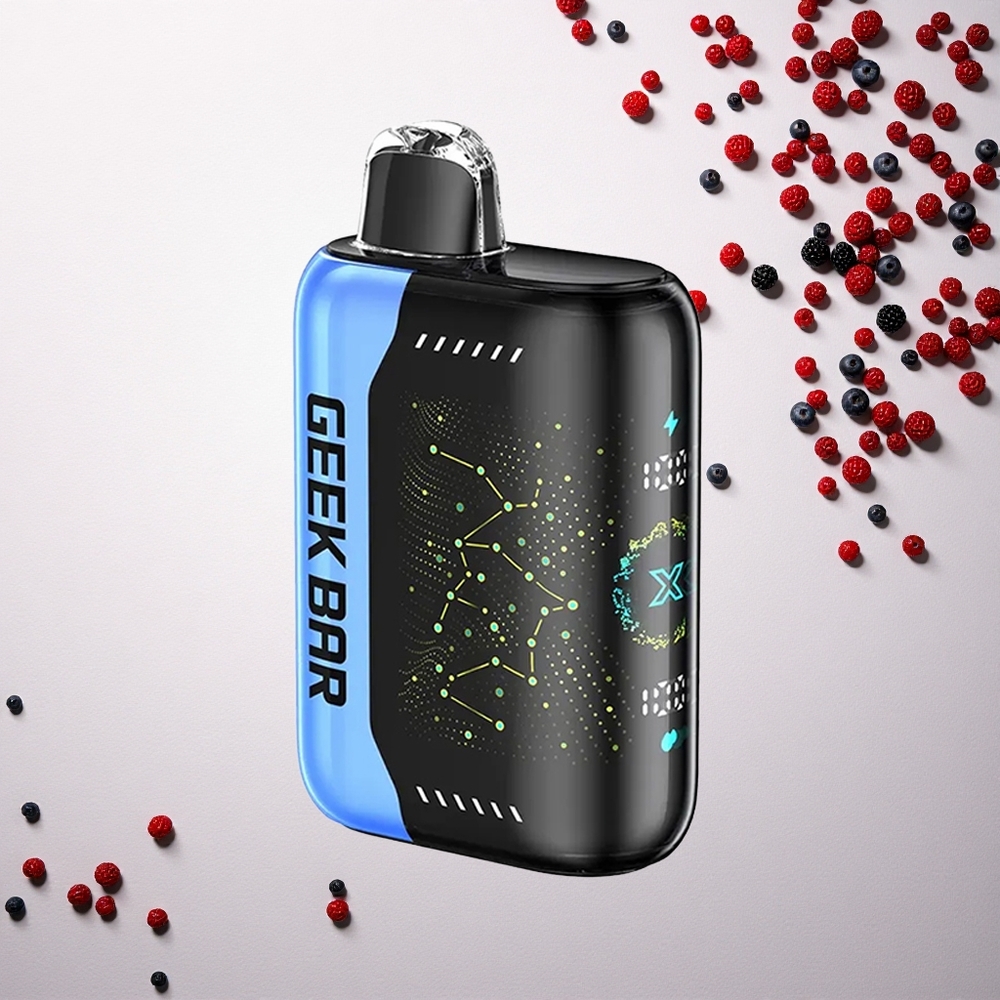 GEEK BAR Pulse X 25000 Puffs جهاز البخار المتموج بشاشة منحنية ثلاثية الأبعاد وشحن USB من النوع C