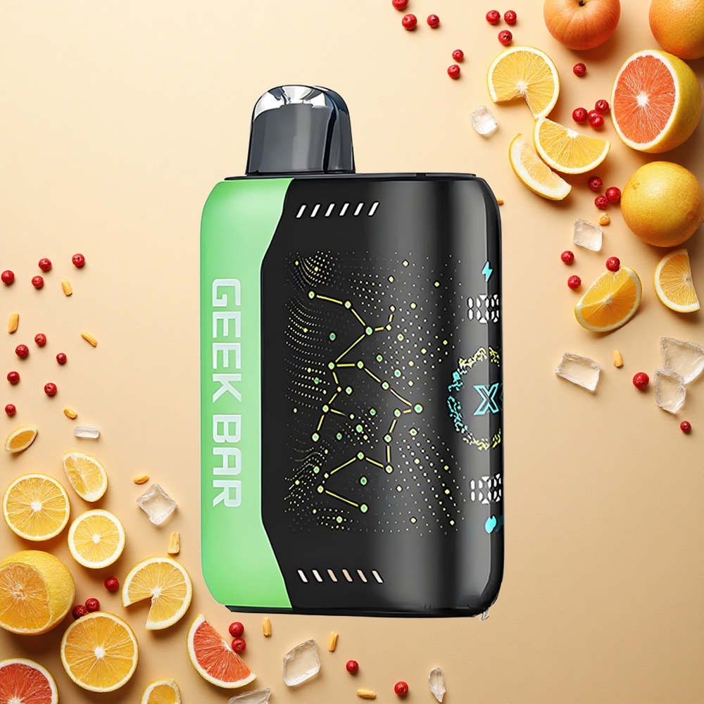 GEEK BAR Pulse X 25000 Puffs صفر نيكوتين بشاشة منحنية ثلاثية الأبعاد وشاحن USB Type-C
