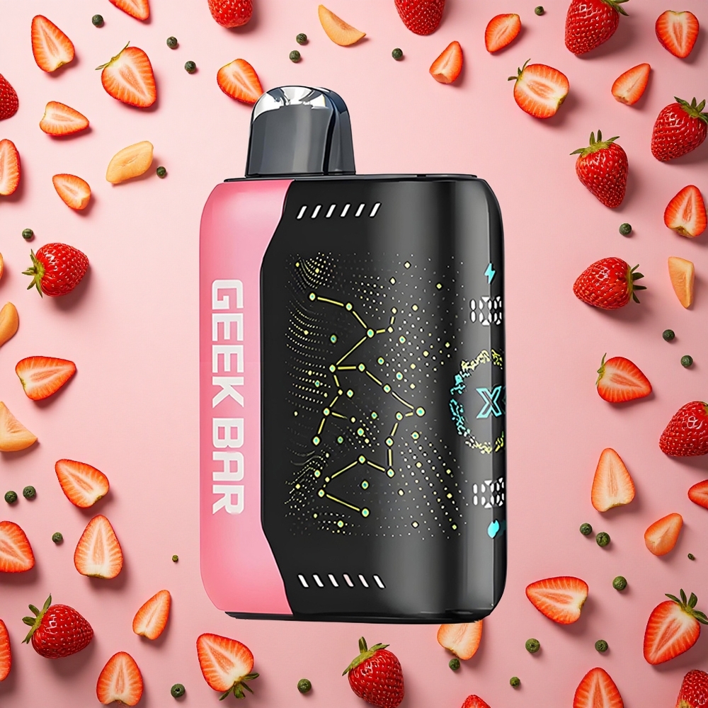 GEEK BAR Pulse X 25000 Puffs صفر نيكوتين بشاشة منحنية ثلاثية الأبعاد وشاحن USB Type-C
