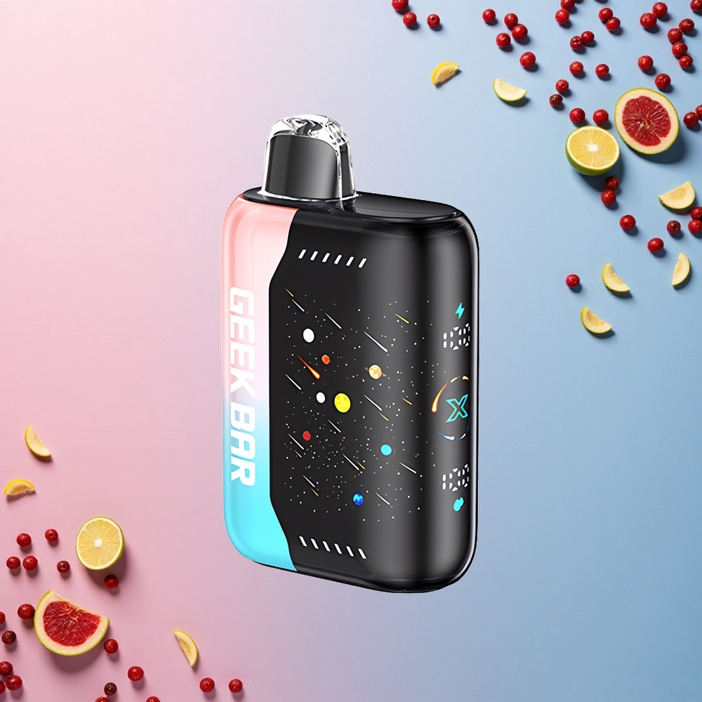GEEK BAR Pulse X 42K Puffs Meteor Edition وَرْدِي وَأَزْرَقْ - شاشة منحنية ثلاثية الأبعاد، شحن سريع