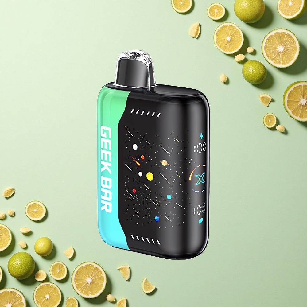 GEEK BAR Pulse X 42K Puffs Meteor Edition جيرك بار بنتو إكس ٤٢ ألف نفخة إصدار نيزك - شاشة منحنية ثلاثية الأبعاد، شحن سريع، لفائف مزدوجة
