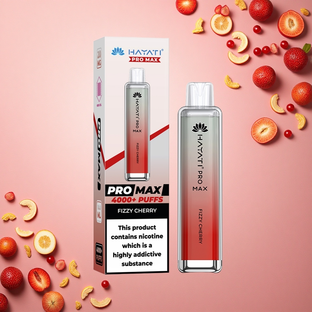 Hayati Pro Max 4000 Puffs كرز فوار برو 1400 مللي أمبير بلورة