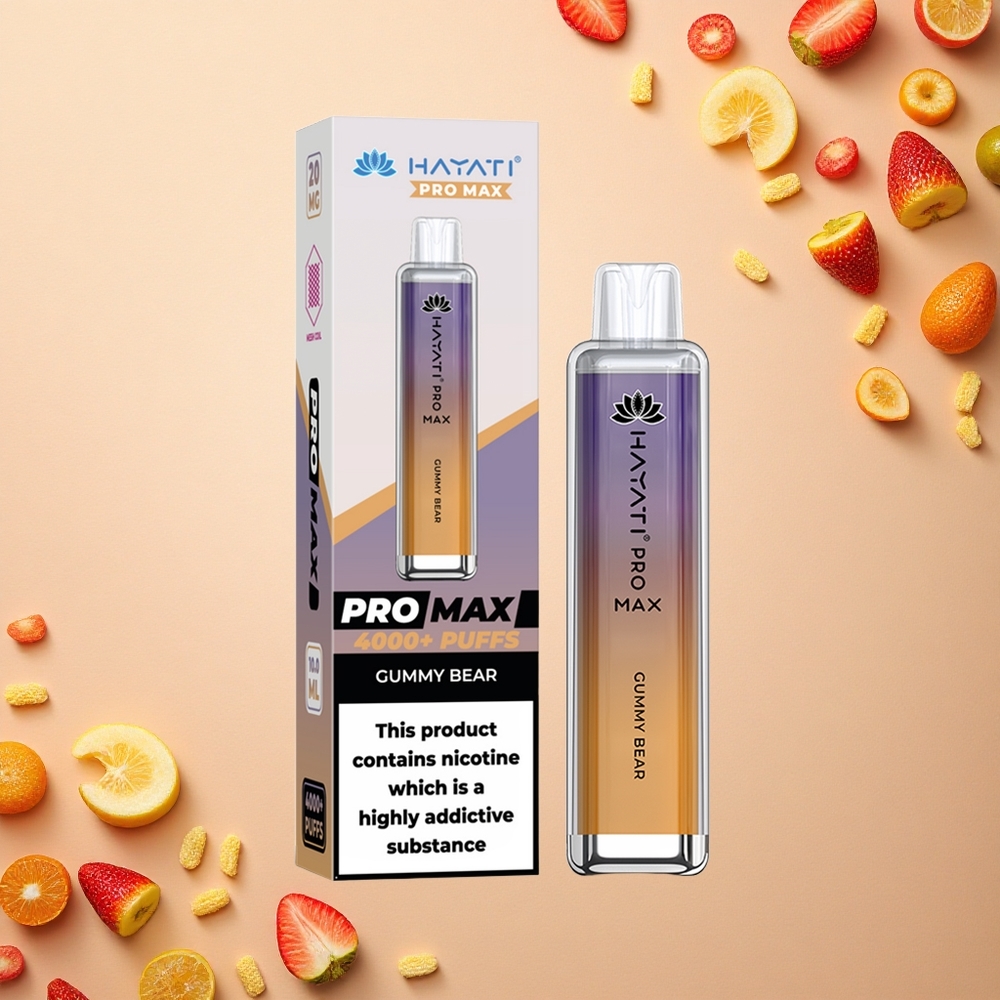 Hayati Pro Max 4000 Puffs دب الصمغ بلوري بشاحط مزدوج 1.1 أوم