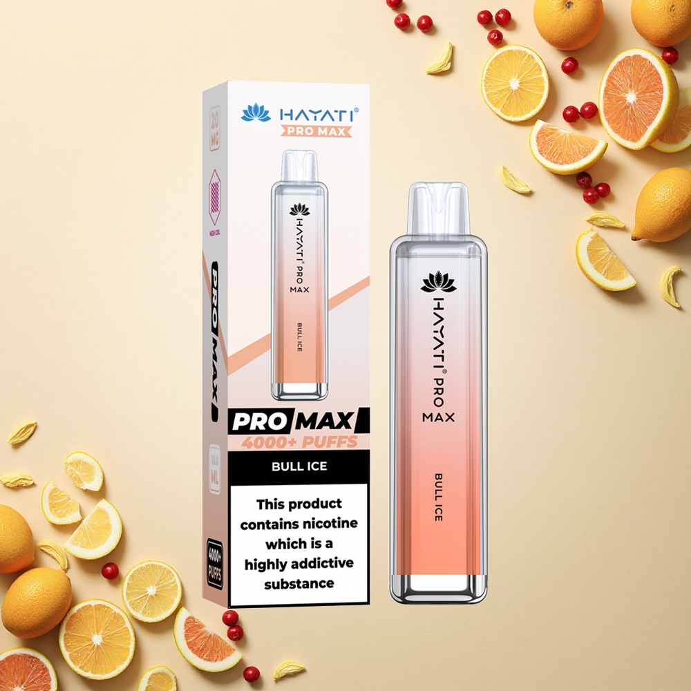 Hayati Pro Max 4000 Puffs جليد الثور برو مزدوج 2مل 5٪ نيكوتين