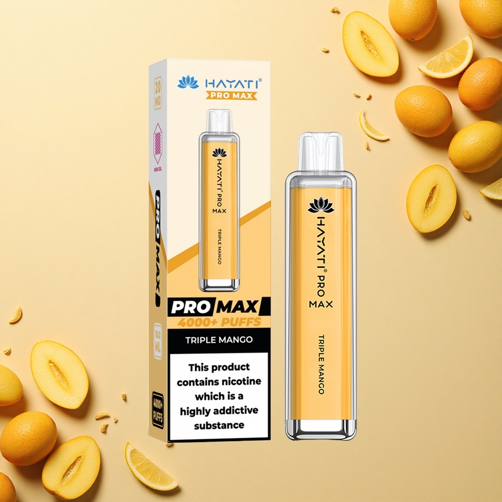 Hayati Pro Max 4000 Puffs مانجو الثلاثي برو مكس بلورة 2 مل