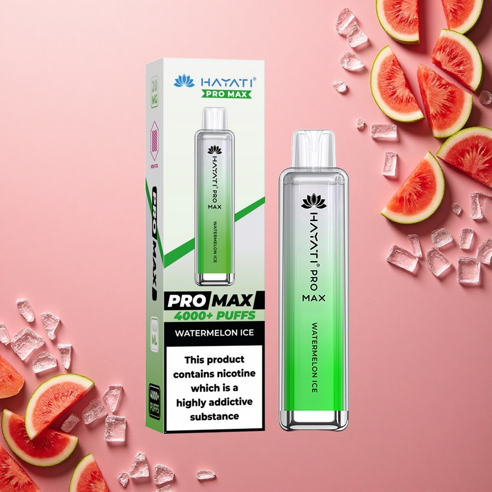 Hayati Pro Max 4000 Puffs بطيخ مثلج بقطران مزدوج 2مل