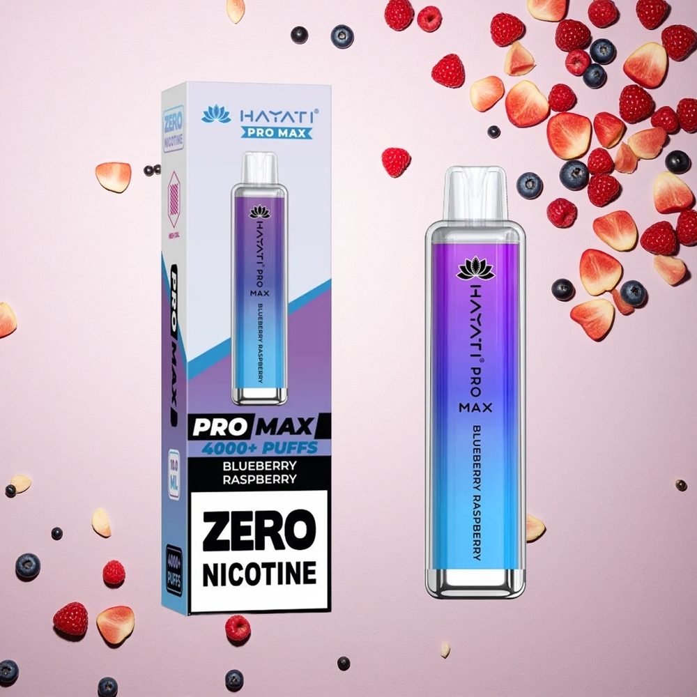 Hayati Pro Max 4000 Puffs التوت الأزرق والتوت الأحمر مزود ببطارية قابلة للشحن و2% نيكوتين