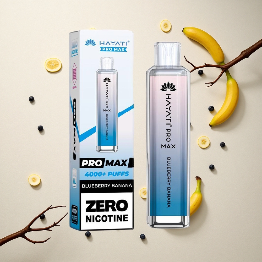 Hayati Pro Max 4000 Puffs موزة توت بلوري بقوة 5% وشاحن