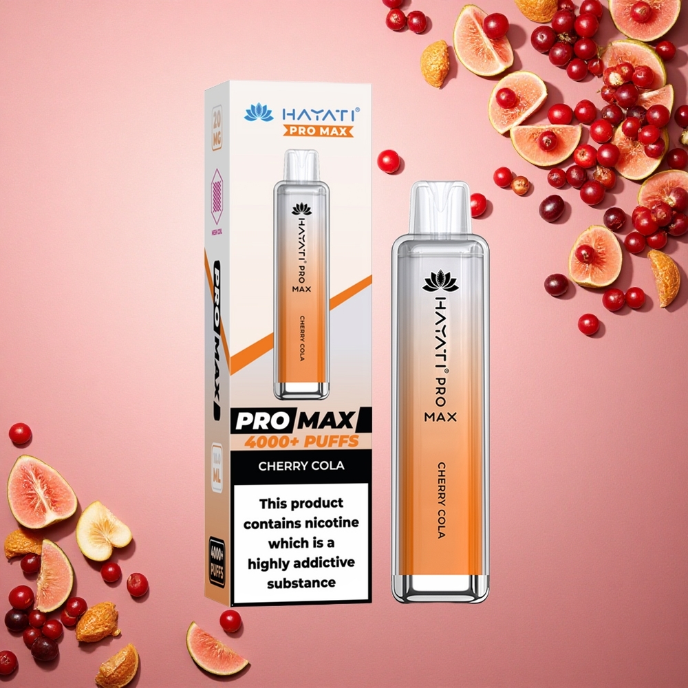Hayati Pro Max 4000 Puffs كرزي كولا برو مكس بلورة شاحن