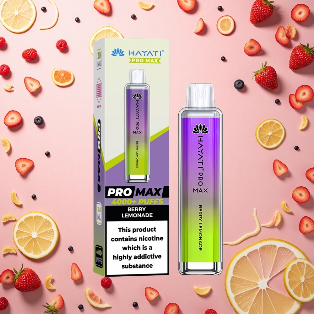 Hayati Pro Max 4000 Puffs ليموناضة التوت برو مكس بلورية قابلة للشحن