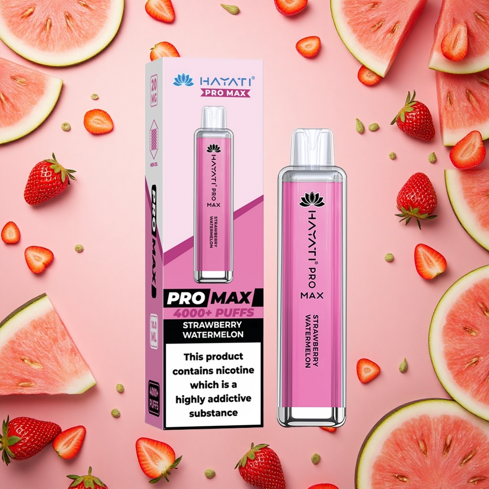 Hayati Pro Max 4000 Puffs فراولة بطيخ بلورية قابلة لإعادة الشحن