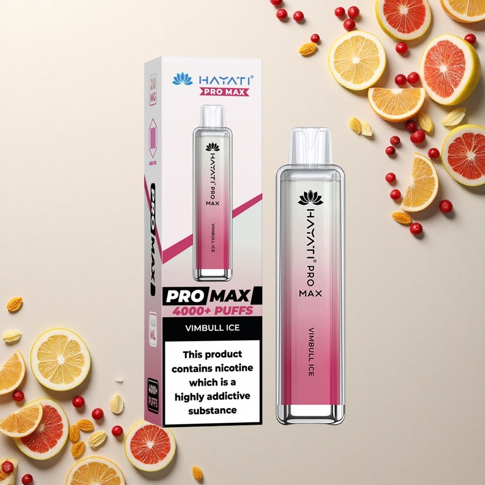 Hayati Pro Max 4000 Puffs ثلج النشاط برو بلور مع شحن مزدوج