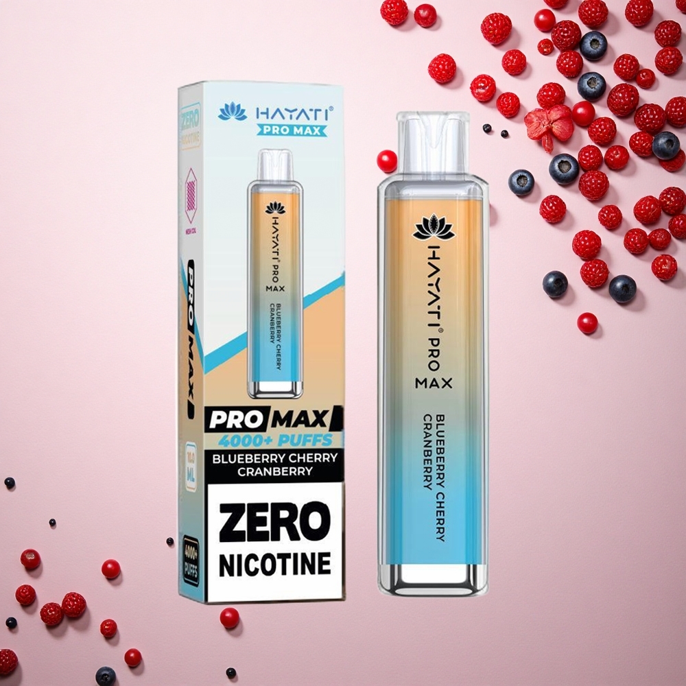 Hayati Pro Max 4000 Puffs توت بري كرز توت أحمر برو مكس بلورة شاحن