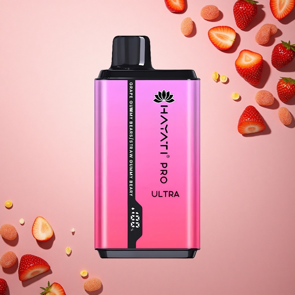 Hayati Pro Ultra 15000 Puffs حلوى الدببة العنبية الفراولة سعة 24 مل قوة 2%