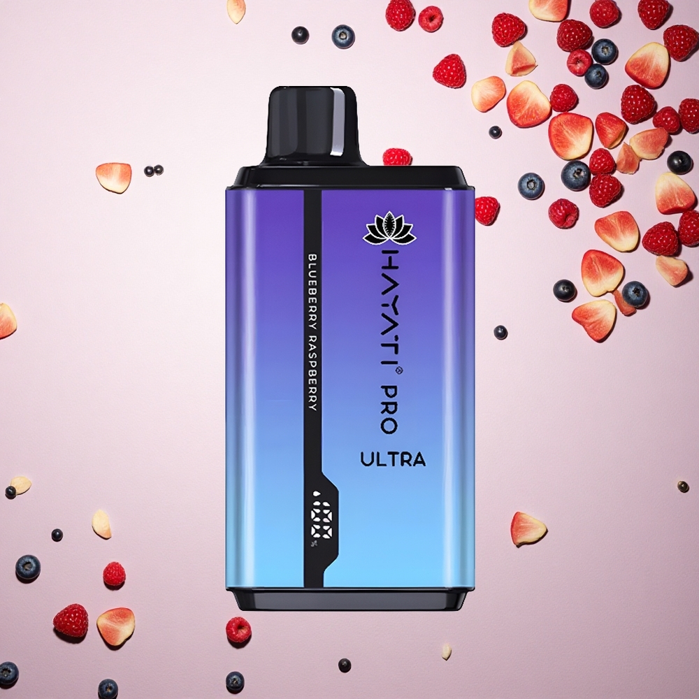 Hayati Pro Ultra 15000 Puffs العليق الأحمر الأزرق بسعة 24 مل و 850 مللي أمبير و 2% نيكوتين