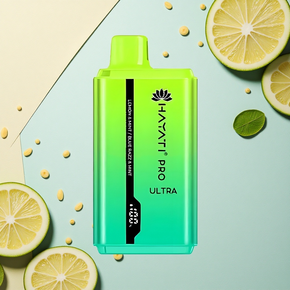 Hayati Pro Ultra 15000 Puffs ليمون ونعناع بلو راز مع بطارية 850 ملي أمبير ونيكوتين 2%
