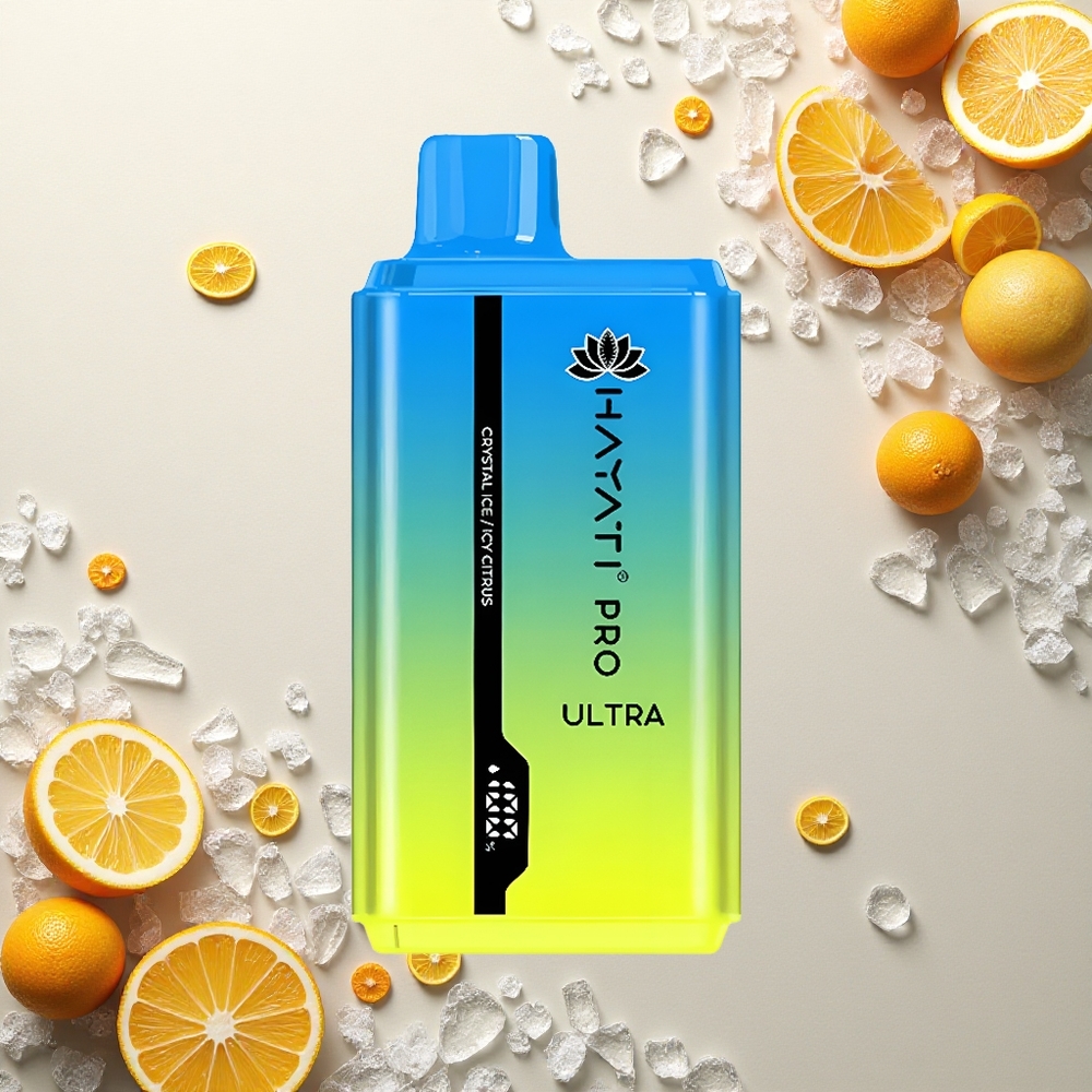 Hayati Pro Ultra 15000 Puffs بلور الجليد الحمضيات المنعشة 850 مللي أمبير